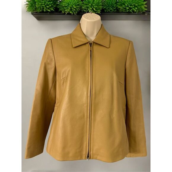 Talbots Tan Leather Jacket - Picture 1 of 10